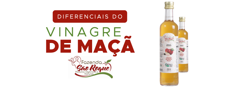 Vinagre de Maçã Orgânico 500 ml Fazenda São Roque Acidez 4,2%