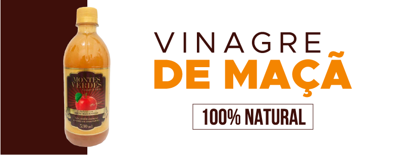 Vinagre de Maçã 0% Açúcar 5% Acidez - 530ml - Montes Verdes