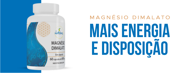 Suplemento de Magnésio Dimalato - 60 cápsulas 600mg - Nattubras