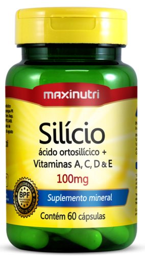 Silício Ácido Ortosilícico + Vitaminas A,C,D & E 100 Mg
 60 Cápsulas Maxinutri