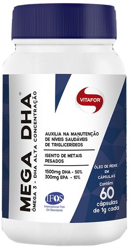Mega DHA Ômega 3 60 cápsulas 1g - Vitafor
