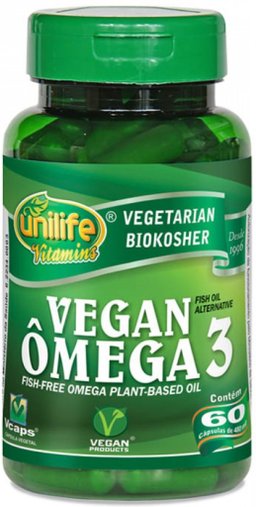Vegan Ômega 3 60 Cápsulas 480 Mg - Ômega 3 Vegetal 60 Cápsulas - Unilife