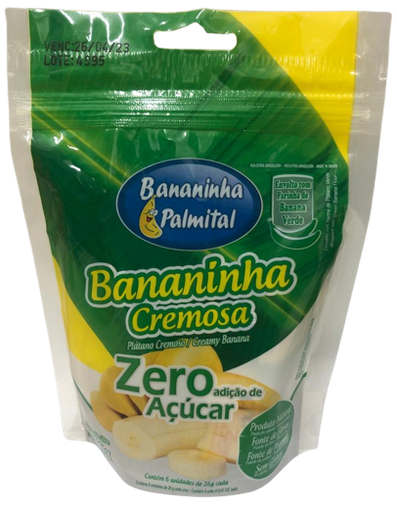 Bananinha Palmital Cremosa Zero Açucar Pacote C/ 6un de 26g