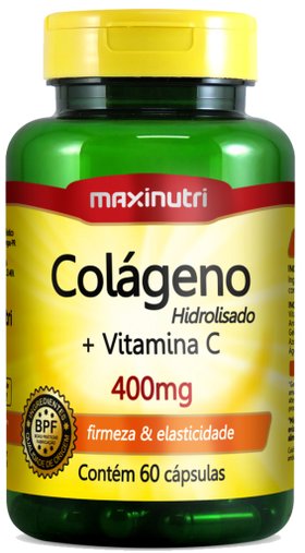 Colágeno + Vitamina C Hidrolisado Maxinutri 400Mg 60 Cápsulas