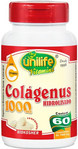 Colágenus Colágeno Hidrolisado com Vitamina C 60 Comprimidos 1000mg - Unilife