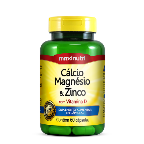 Cálcio Magnésio & Zinco 60 cápsulas 630mg Maxinutri