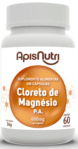 Cloreto de Magnésio P.A. 600mg 60 cápsulas Apisnutri