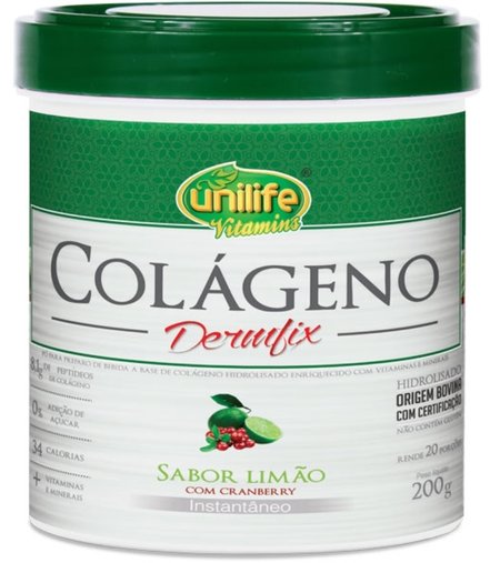 Dermfix Colágeno em pó Limão com Cramberry 200gr