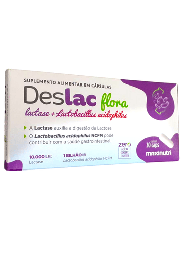Deslac  Flora (Lactase+Lactobacillus) 30Caps - Maxinutri
