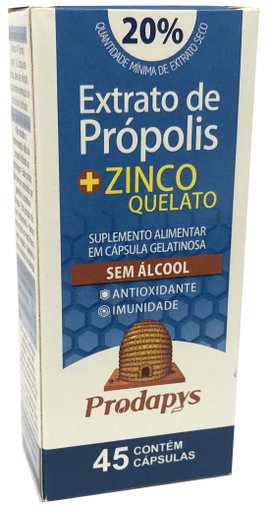 Extrato de Própolis + Zinco Quelato 400mg 45 cápsulas Prodapys