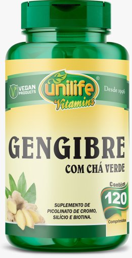Gengibre Com Cha Verde 120 Cps De 550Mg Unilife