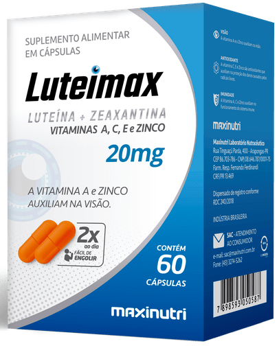 Luteimax Luteína & Zeaxantina 20mg 60 Cápsulas
