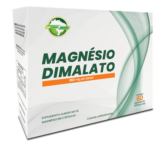 Magnésio Dimalato 260Mg 60 Cápsulas Extrato Verde Brasil