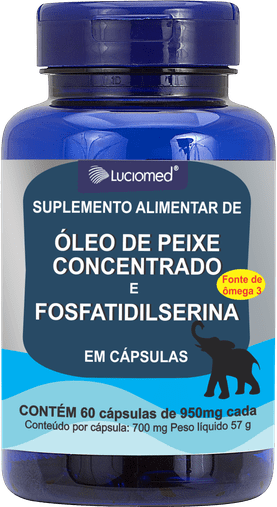 Óleo de Peixe Concentrado + Fosfatidilserina 60 cápsulas 950mg Luciomed