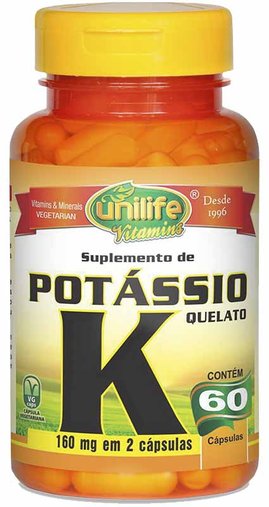 Potássio Quelato Vitamina K 60 Cápsulas 560Mg - Unilife