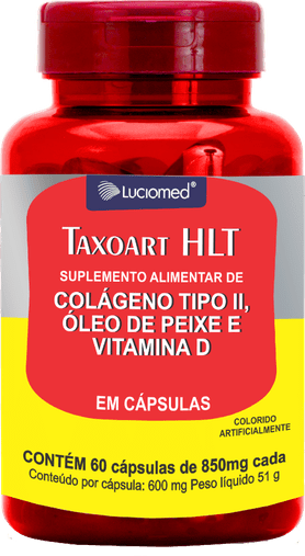 Taxoart HLT (Colágeno Tipo II + Óleo de Peixe + Vitamina D) 60 cápsulas 850mg Luciomed