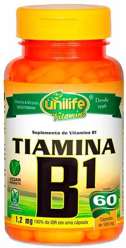 Tiamina - Vitamina B1  60 Cápsulas 500mg - Unilife