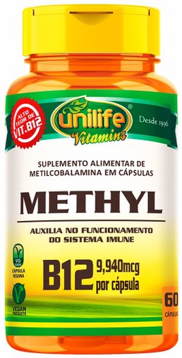 Vitamina B12 Metilcobalamina Methyl 60 Cápsulas Unilife