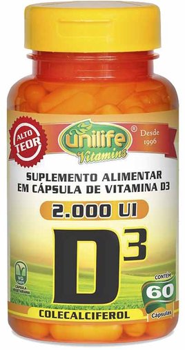 Vitamina D3 Colecalciferol 60 Cápsulas 470Mg - Unilife
