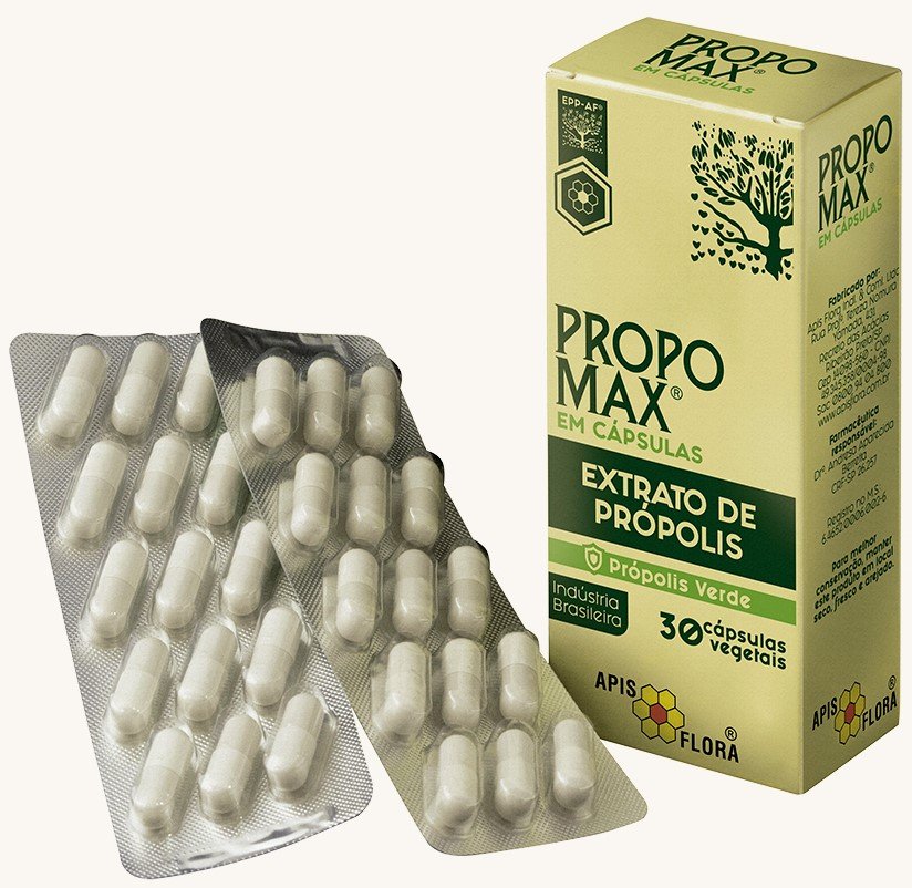 Propomax Original Extrato Própolis Verde 30 Cápsulas Apisflora Asaf Distribuidora