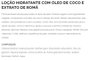 Loção Hidratante Natural Óleo de Coco e Extrato de Romã 200ml Suavetex